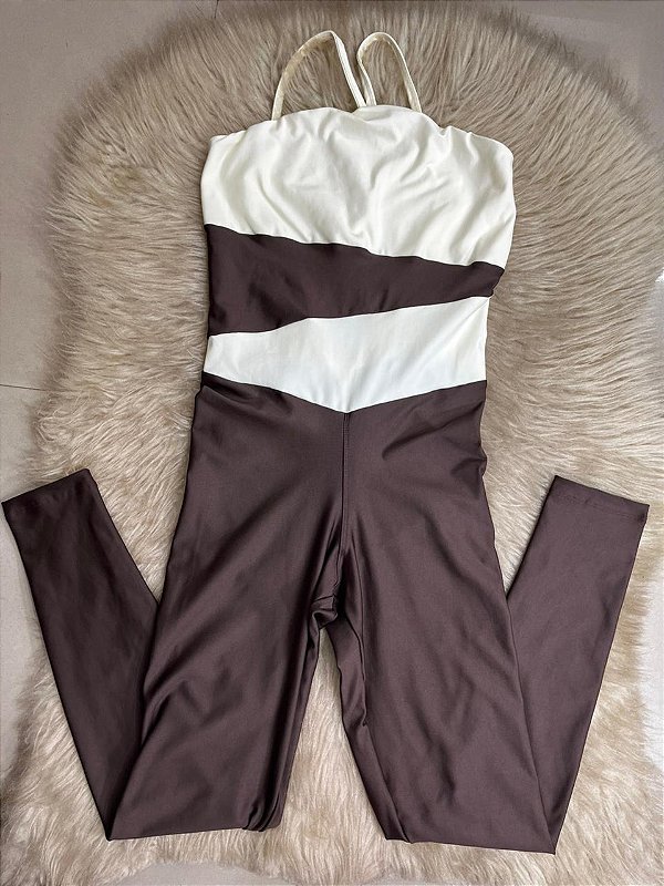 Macacão Longo Dany Cor Marrom+Off