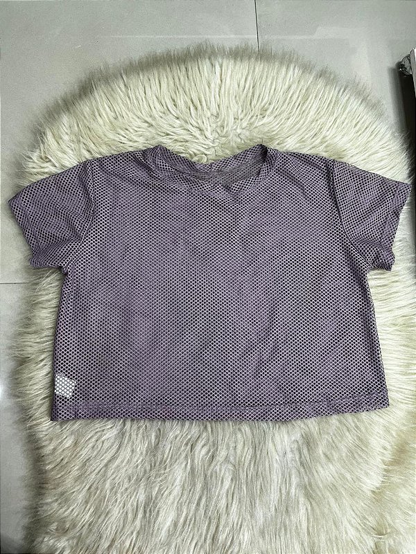 Croped Arrastão Poliamida Cor Roxo Profundo