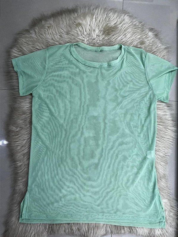 Blusa Mulet Tule Cor Verde Menta
