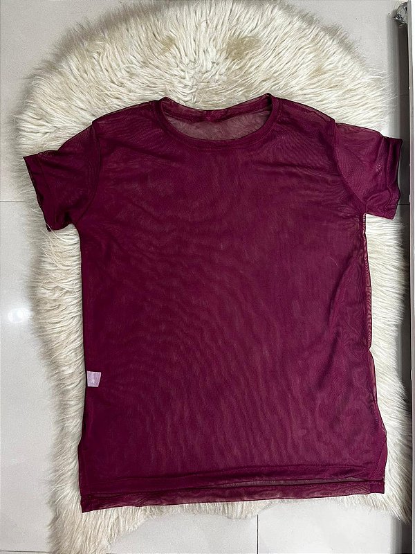 Blusa Mulet Tule Cor Marsala