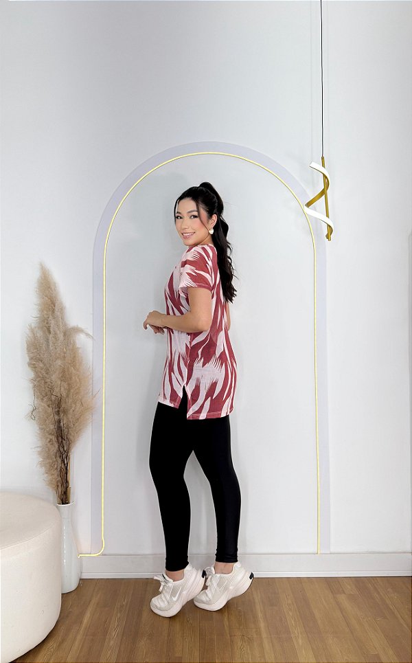 Blusa Mulet Tule Estampa Rajada