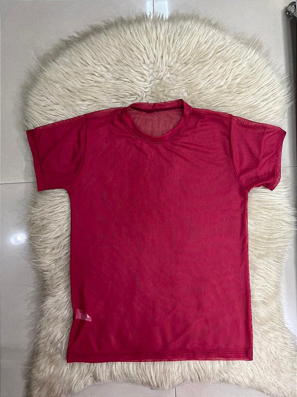 Blusa T-shirt Tule Cor Marsala