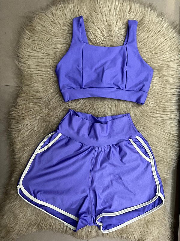 Conjunto Short Vibe+Top Cor Lavanda+Off