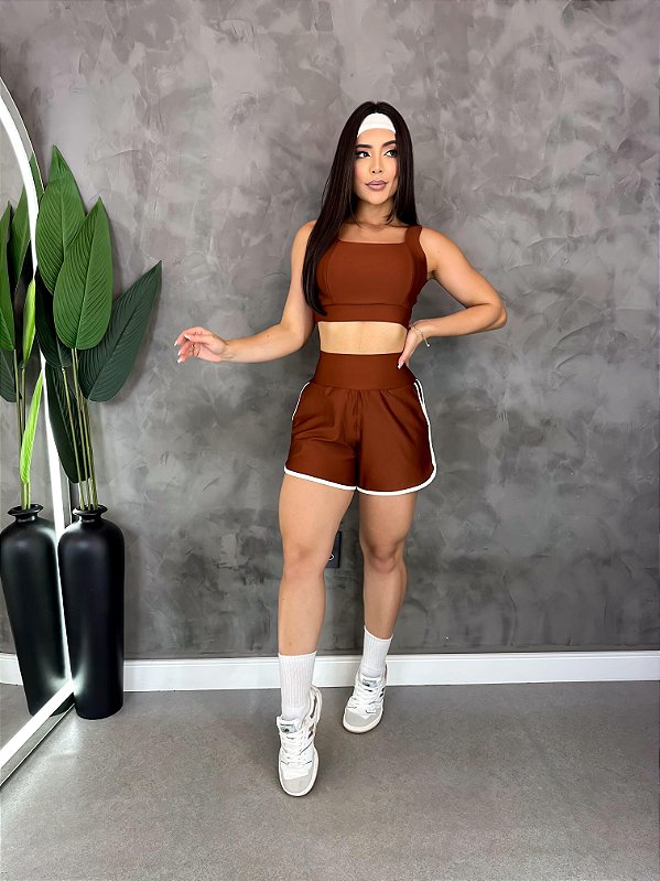 Conjunto Short Vibe+Top Cor Cobre +Off