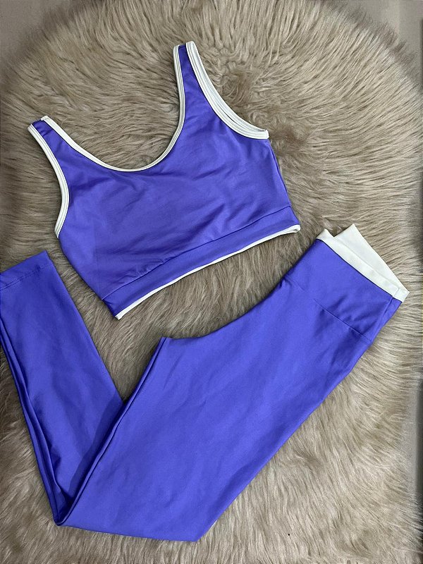 Conjunto Estilo Legging+Top Cor Lavanda+Off