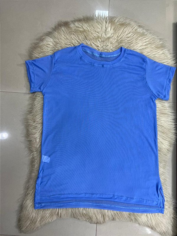 Blusa Mulet Tule Cor Azul Medio
