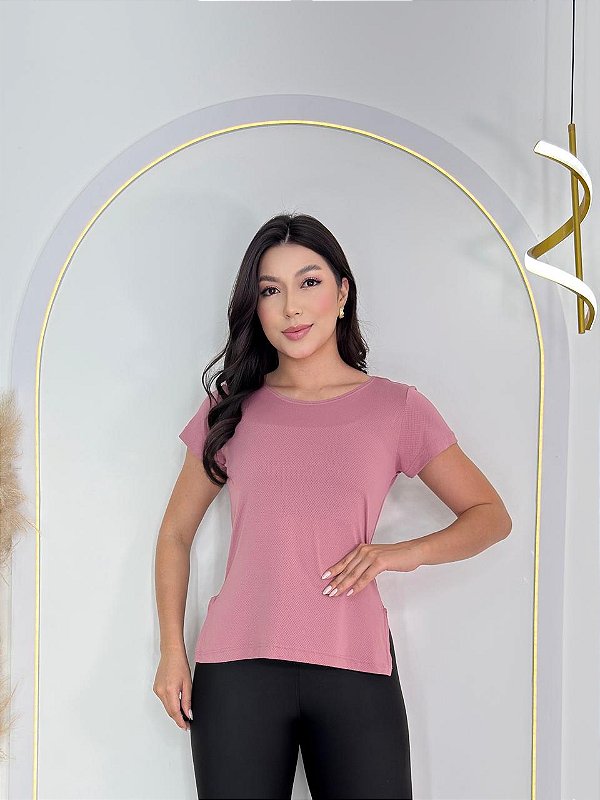 Blusa de Manga Mulet Cor Rosa Queimado
