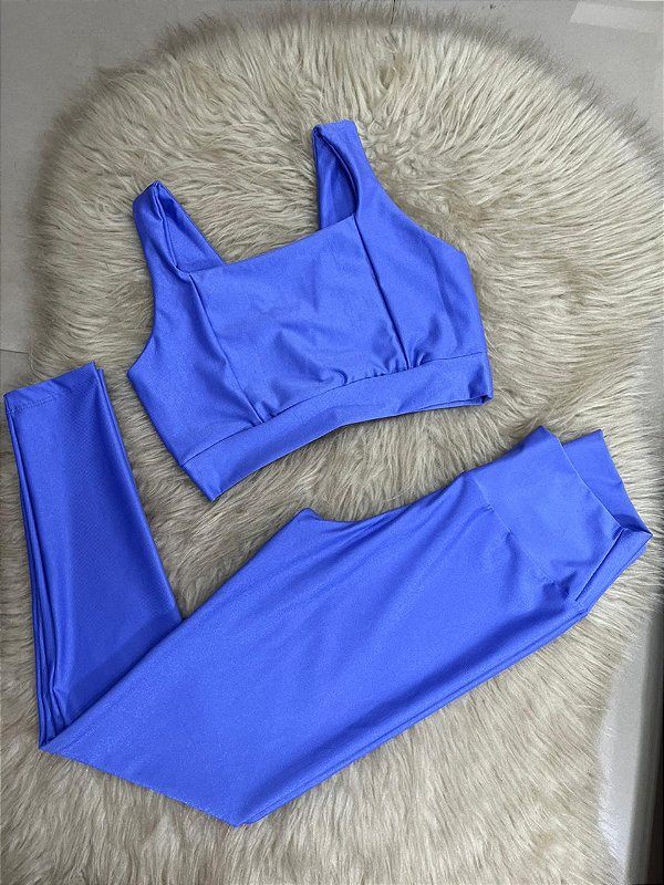 Conjunto Laycy Legging Canelado Poliamida+Top Cor Lavanda