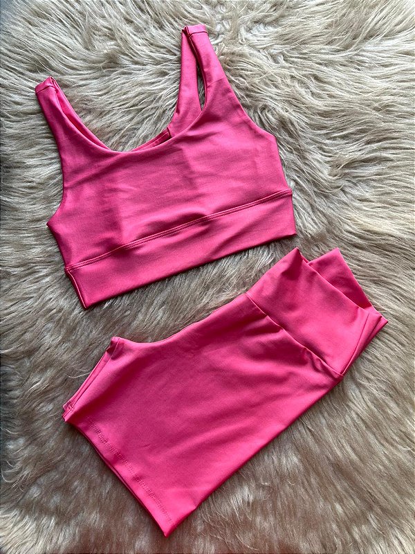Conjunto Short Meia Coxa+ Top Clarisse Cor Coral