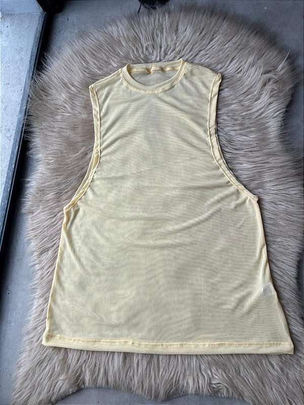 Blusa Regatão Tule Cor Amarelo Manteiga