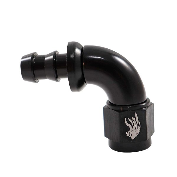 Conexão de Mangueira Curva 90° 3/8 x 6AN All Black -Cód.7818