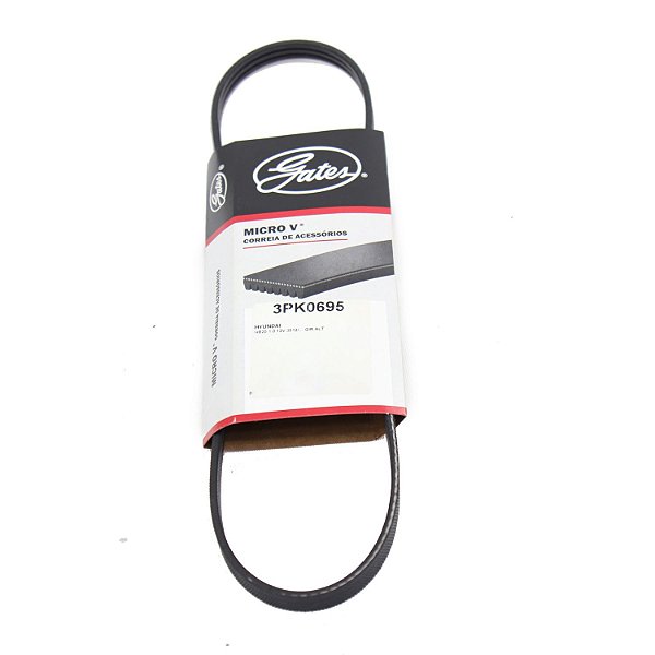 Correia Micro-V Gates 3PK0695 Hyundai HB20 1.0 - Cód.10501