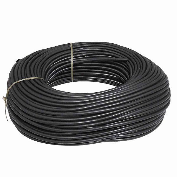 Espaguete Liso Leiplast 6mm / 100m Preto - Cód.309
