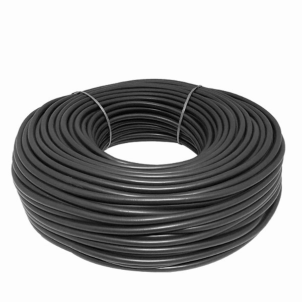 Espaguete Liso Leiplast 8mm / 100m Preto - Cód.310