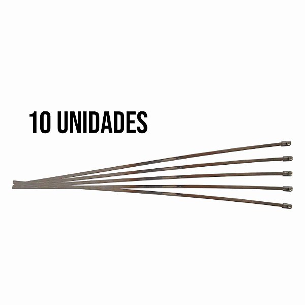 Kit 10 Abraçadeiras Zip Tie Inox 400mm - Cód.6885