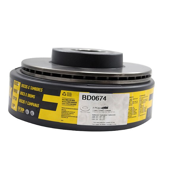 Kit Disco de Freio Diant. BD0674 BMW 323i, 328i - Cód.10242