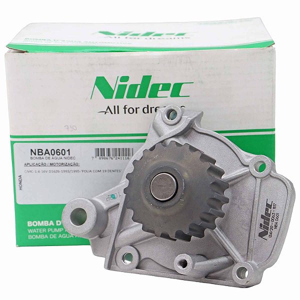 Bomba de Água Nidec NBA0601 Honda Civic 1.6 - Cód.12504