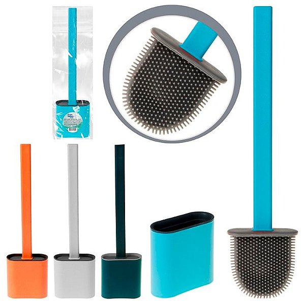 ESCOVA SANITÁRIA DE SILICONE C/ POTE