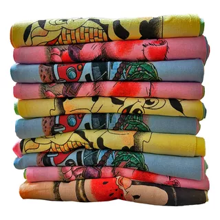 1 UNIDADE - PANO COLORIDO ESTAMPADO - 9 TRAMAS - 44X68CM - 100% ALGODÃO