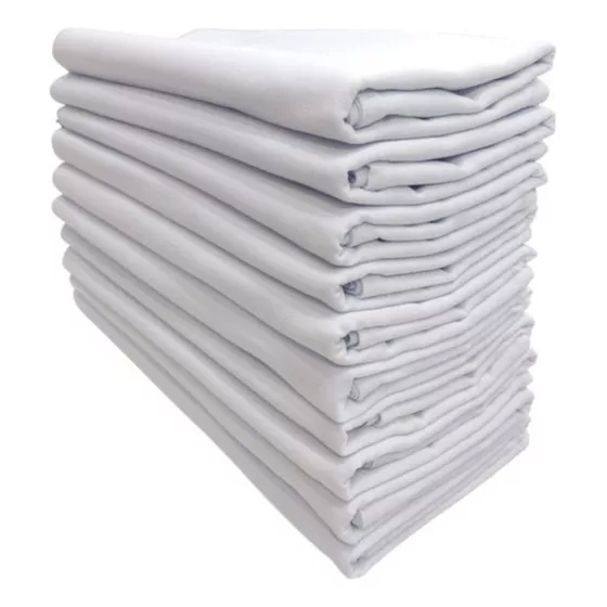 KIT COM 10 PANOS DE PRATO BRANCO LISO - SEM ESTAMPA- 44X68CM - 100% ALGODÃO