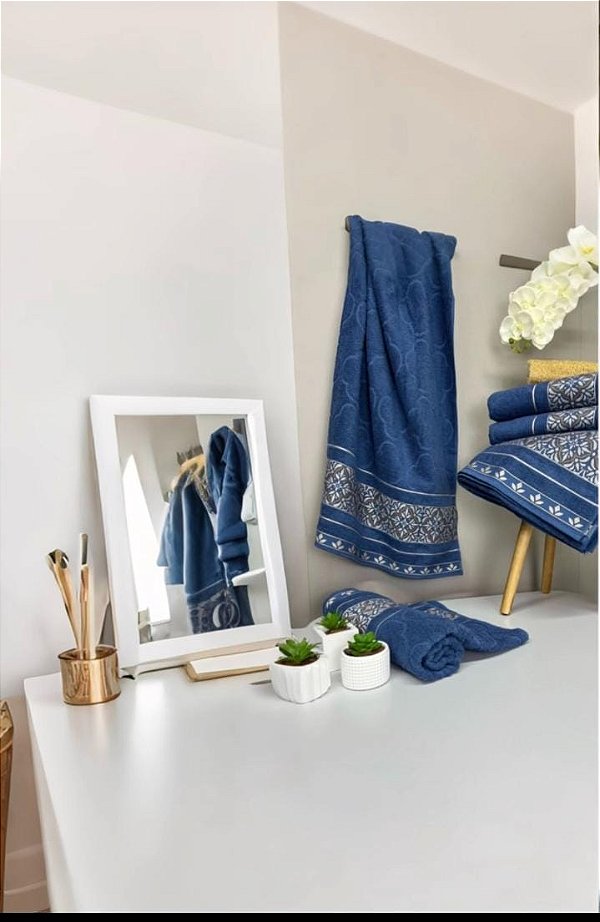 TOALHA DE BANHO PREMIUM - 530/G - 150X73 CM - AZUL - 1 UNIDADE