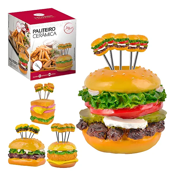 PALITEIRO LANCHE CERÂMICA C/ 5 PALITOS