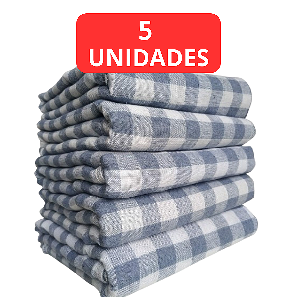 KIT COM 5 PANOS DE CHÃO DUPLO - 44X68 - 100% ALGODÃO - SACARIA PÉ DE GALINHA