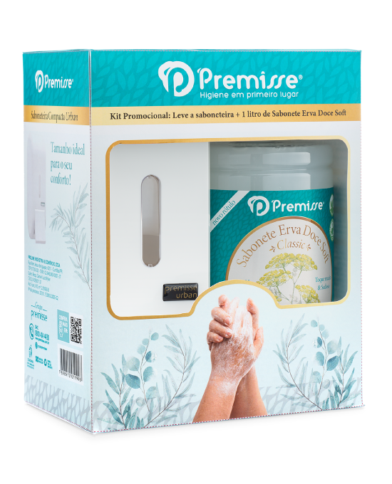 KIT PROMOCIONAL - LEVE 1 DISPENSERS SABONETEIRA + 1 SABONETE LIQUIDO 1 LITRO