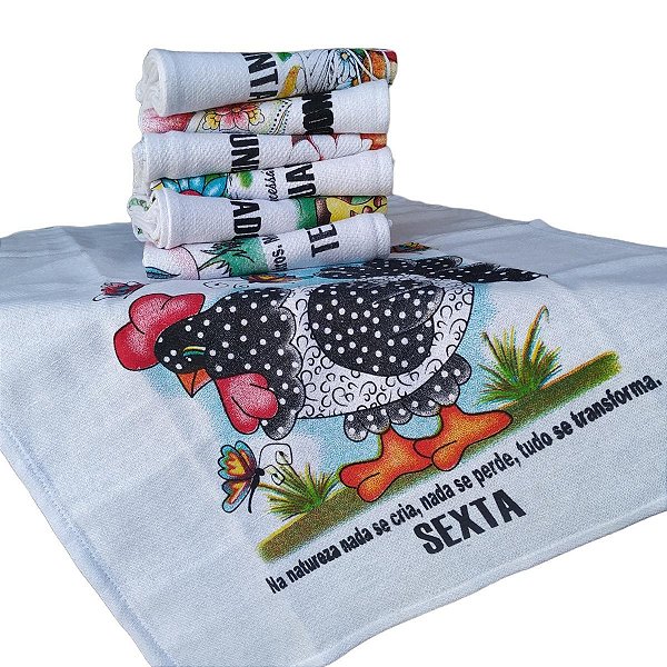 PANO DE PRATO GIGANTE ESTAMPADO - 90X68 CM - KIT COM 10 UNIDADES