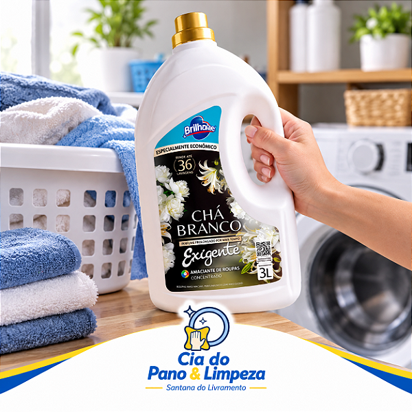LAVA ROUPAS 3L CHÁ BRANCO - BRILHOLAC - LANÇAMENTO