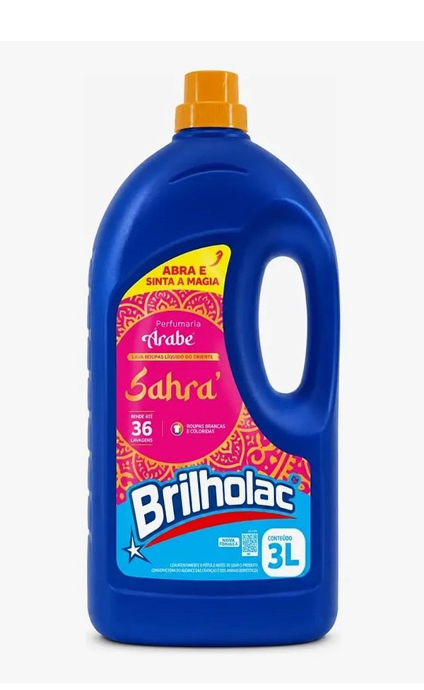 LAVA ROUPAS 3L - PERFUMARIA SAHRA ÁRABE - BRILHOLAC