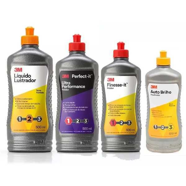 Kit Produtos Finesse, Lustrador, Auto Brilho E Polidor 3m
