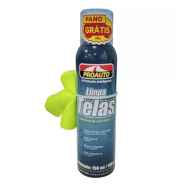 LIMPA TELAS PROAUTO 150ML + PANO