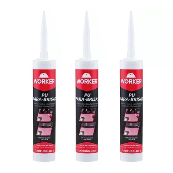 Kit Com 6 Cola Pu Parabrisa 400g - Worker