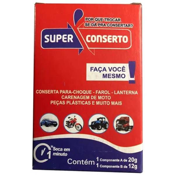 Kit Com 6 Cola Super Conserto Instantanea Solda Plastica 32g