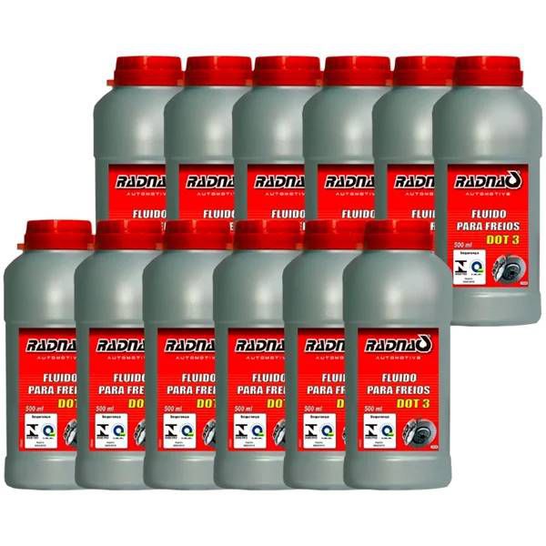 Kit Com 12 Fluido Freio Dot 3 500ml - Radnaq