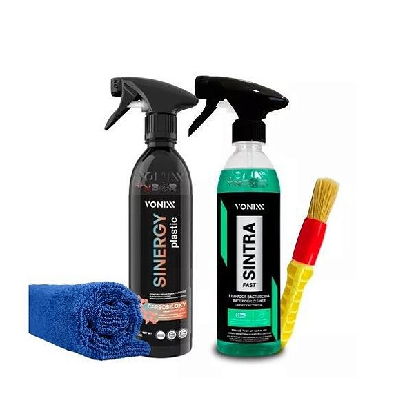 SINERGY PLASTIC COATING SPRAY PROTETOR KIT LIMPEZA VONIXX