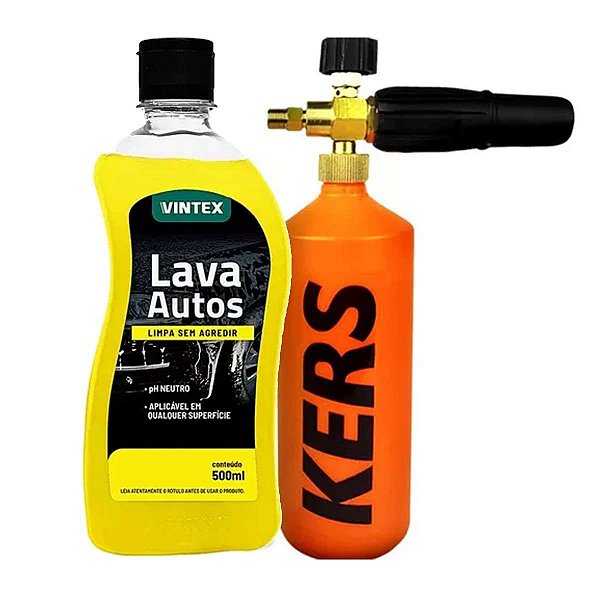 Kit Snow Foam Canhao De Espuma + Shampoo Lava Autos Vintex