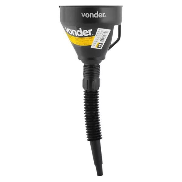 Funil Plastico Preto Flexivel 140mm Vonder