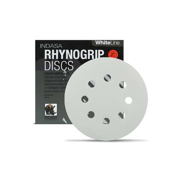 Kit Com 100 Disco De Lixa P220 Rhynogrip White 125mm - Indasa