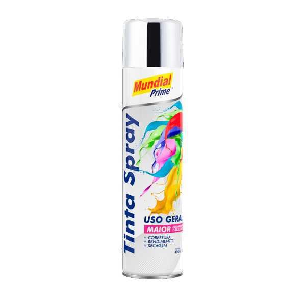 Tinta Spray 400ml Mundial Prime Cromado