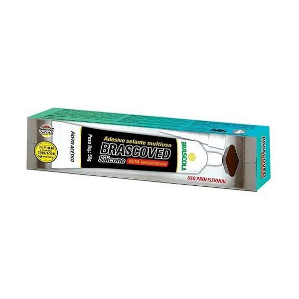 Silicone Brascoved Alta Temperatura Preto 50g