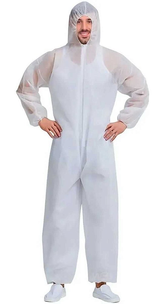 Macacao De Pintura Descartavel Branco Protecao Epi-7099000130