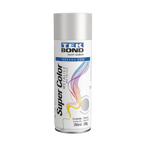Tinta Spray Prata Metalico 350ml Tek Bond