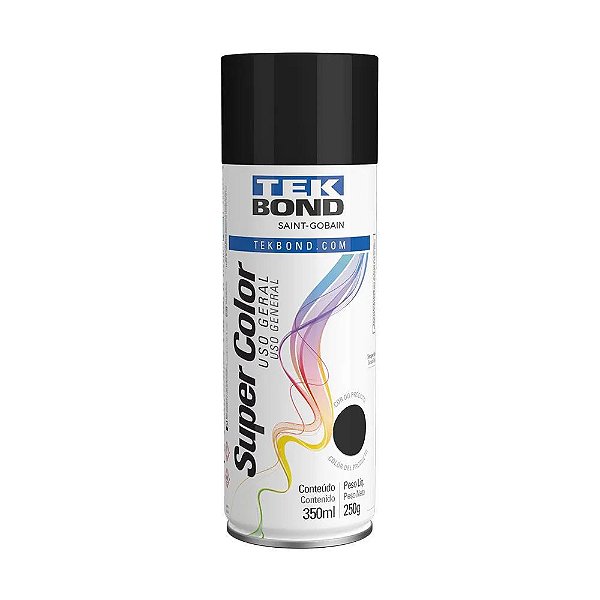 Tinta Spray Preto Brilhante 350ml Tek Bond
