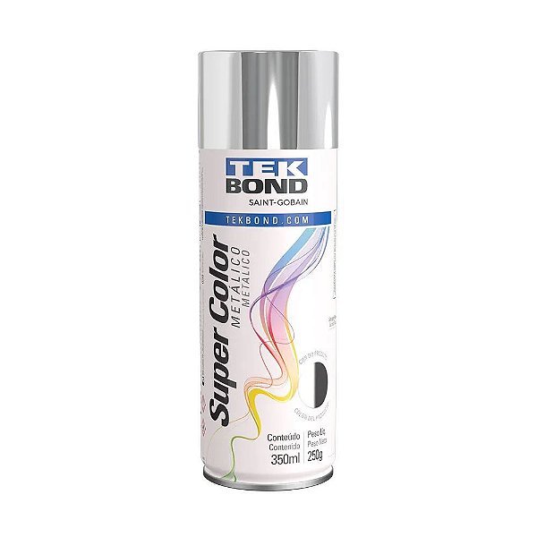Tinta Spray Cromado Metalico 350ml Tekbond