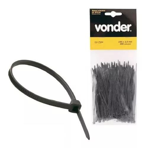 Abrac Nylon  100x2,5 Preta Cj C/100 Vond
