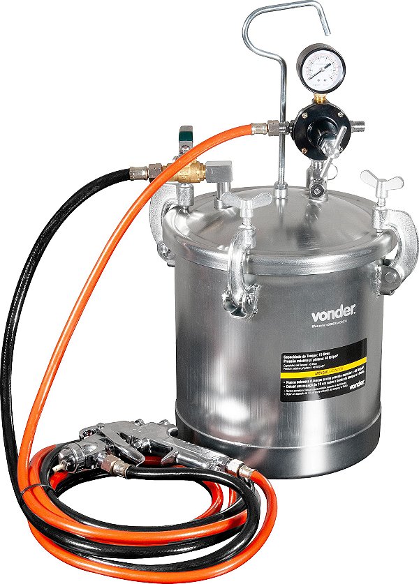 Tanque de pressao com pistola para pintura, 10 litros, VONDER