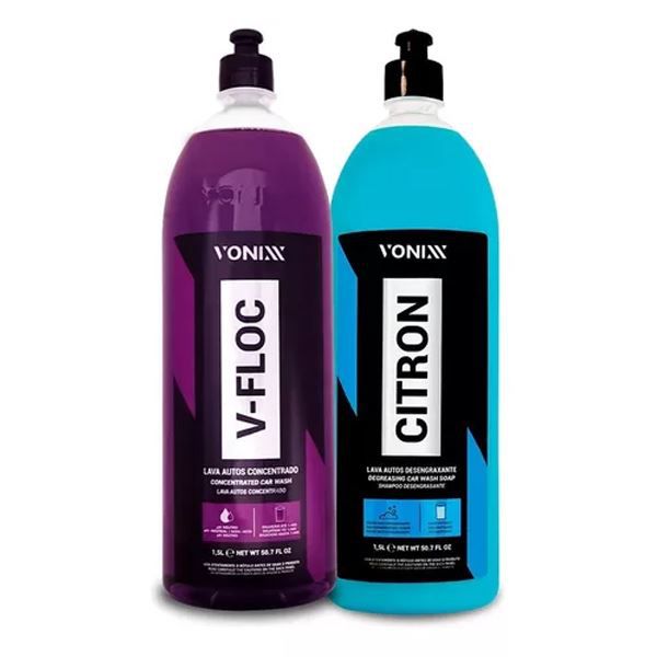 Pre Lavagem Citron 1,5l Vonixx + V-floc 1,5l Concentrado