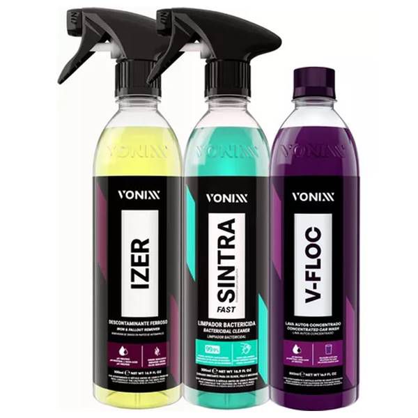 Shampoo Automotivo V-floc + Sintra Fast Apc + Izer Vonixx